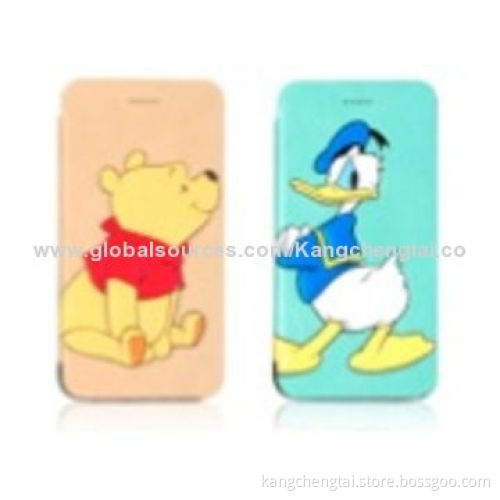 PU Leather Case for iPhone 6, 3D Embossed Patterns Leather Folio, Ideal Angle with Stand